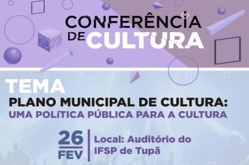 3ra Conferência de Cultura será realizada neste sábado