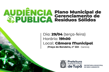 Audiência pública vai debater gerenciamento de resíduos sólidos