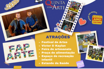 Quinta com Arte fará parte de mais uma edição do FAP ARTE