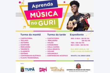 Projeto Guri oferece cursos gratuitos de música para crianças e adolescentes
