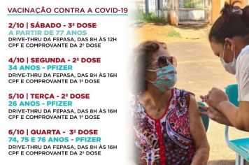 Tupã define novas datas de vacinação contra a covid-19