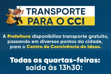 Prefeitura vai disponibilizar ônibus para interessados em tomar parte nas atividades do CCI