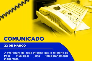 Telefone do Paço Municipal passa por manutenção