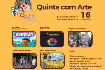Quinta com Arte tem eventos especiais nesta semana