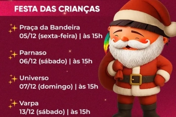 Final de Ano: festa de Natal vai animar crianças no início de dezembro