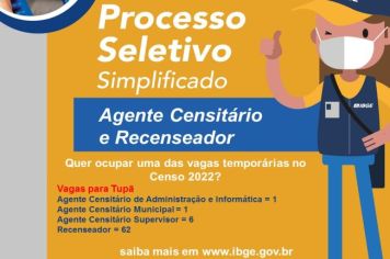 IBGE prorroga inscrições do processo seletivo para o Censo 2022
