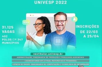 Univesp abre inscrições para 3 cursos de nível superior