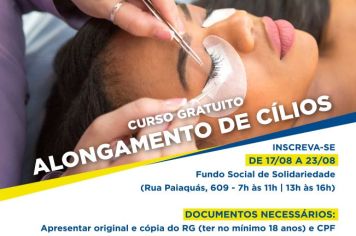 Prefeitura de Tupã e Sebrae Aqui oferecem curso de alongamento de cílios