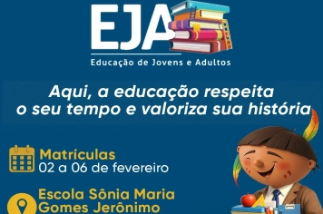 Matrículas para EJA podem ser feitas de 2 a 6 de fevereiro