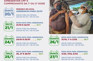 Vacinação de pessoas a partir dos 12 anos volta para sistema de drive-trhu