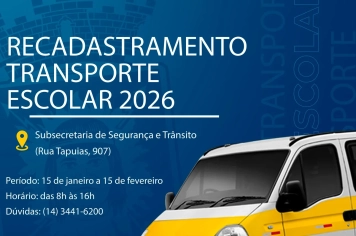 Vans de transporte escolar devem fazer recadastramento