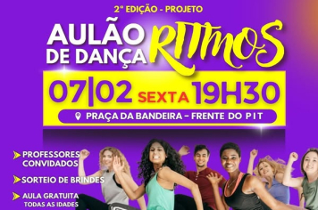 2ª edição do “Aulão de Dança - Ritmos” acontece na Praça da Bandeira