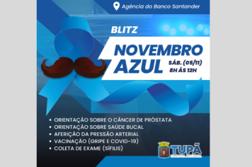 Atenção Básica realiza “blitz” do Novembro Azul no centro de Tupã