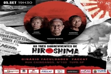 Palestra com sobreviventes de Hiroshima será na quinta