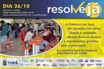 Prefeitura realizará 3ª edição do ‘Resolve Já’ neste sábado