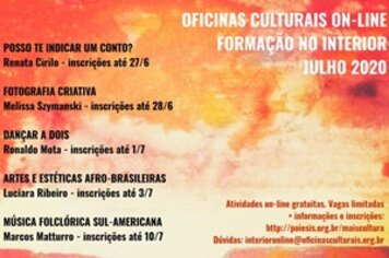 Oficinas Culturais do Governo de SP oferece 7 atividades gratuitas à distância