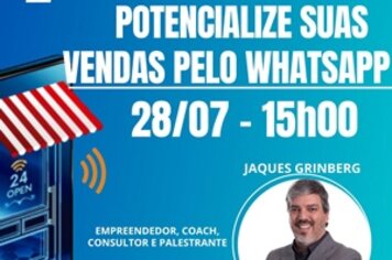 Sebrae SP realizará live “Potencialize suas vendas pelo whatsapp” no dia 28