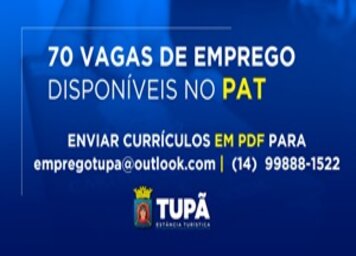 PAT oferece mais de 70 vagas de emprego para esta semana
