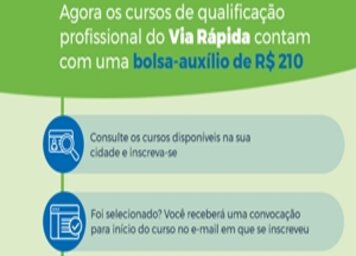 Prefeitura anuncia 70 vagas para cursos de qualificação com bolsa-auxílio