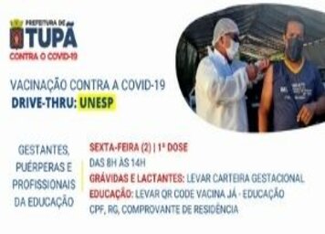 Gestantes e puérperas receberão 2ª dose na próxima semana