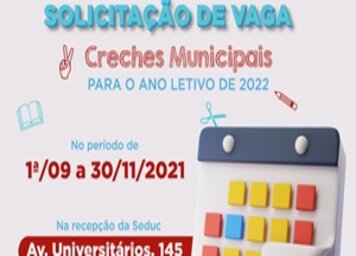 Prefeitura de Tupã receberá solicitação de vaga nas creches para 2022