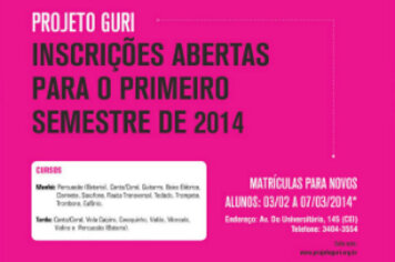 Inscrições para projeto Guri começam nesta segunda-feira