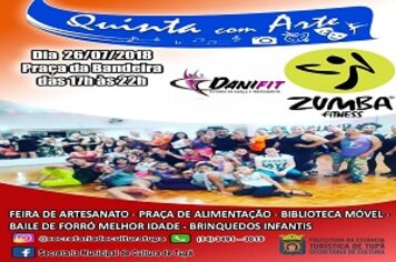 “Quinta com Arte” de hoje terá Aula de Zumba