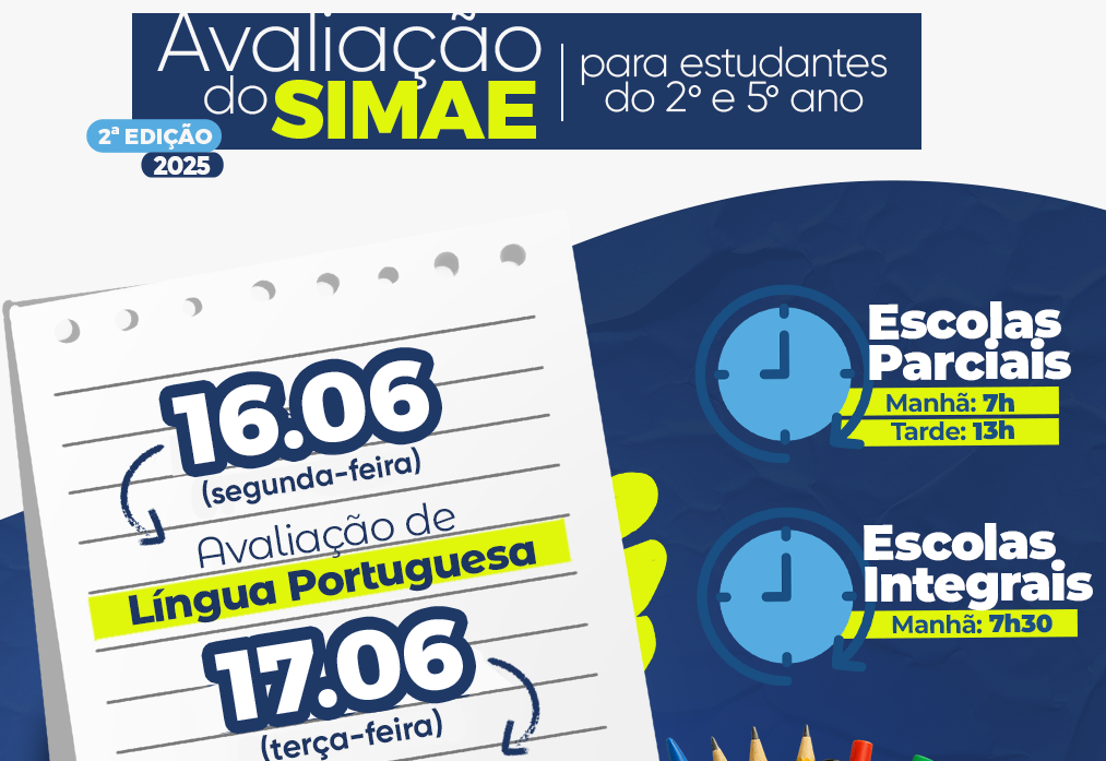 Segunda edição do Simae avalia aprendizagem e aproveitamento de alunos da rede municipal