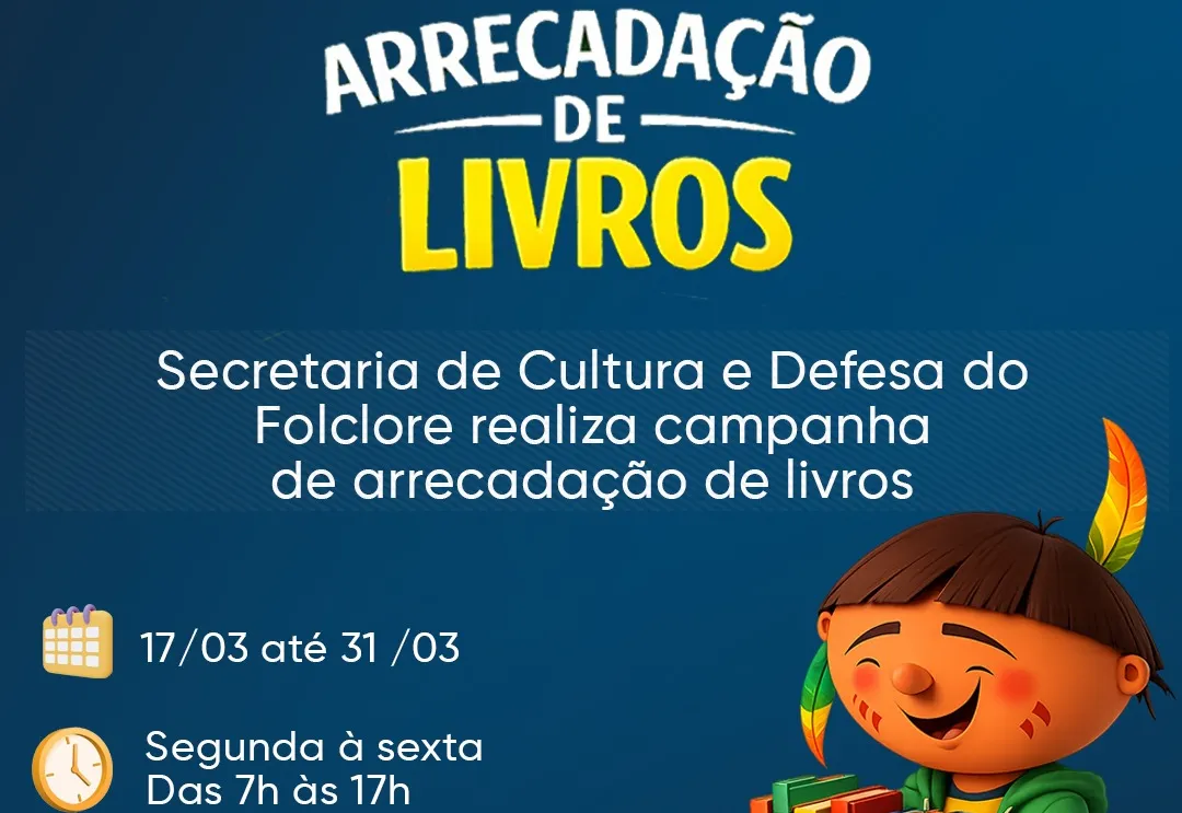 Secretaria de Cultura realiza campanha de arrecadação de livros