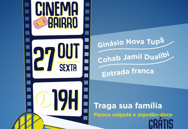 Ginásio Nova Tupã terá sessão gratuita de cinema nesta sexta-feira, 27
