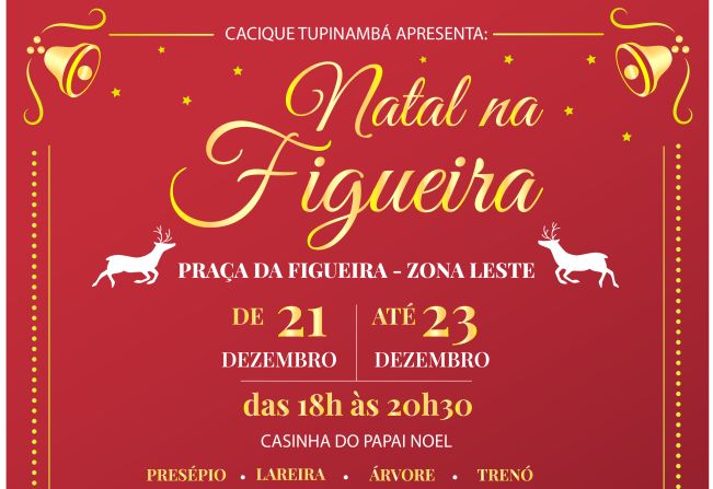 Praça da Figueira terá Papai Noel em cenário rústico de 21 a 23 de dezembro