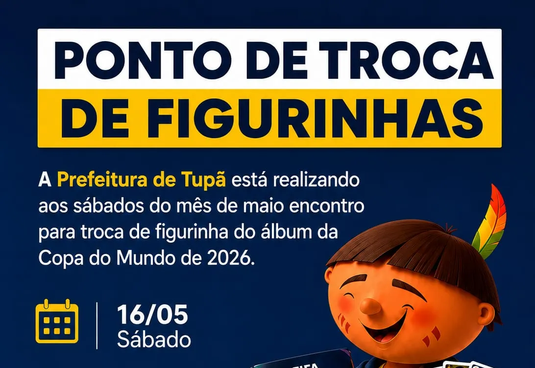 Prefeitura de Tupã promove ponto de troca de figurinhas da Copa do Mundo 2026