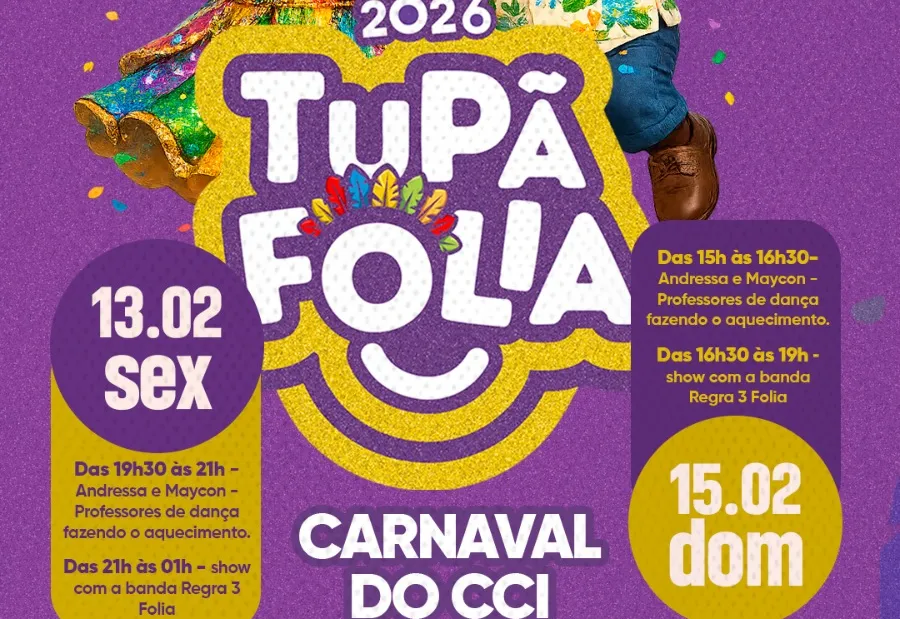 Carnaval do CCI integra programação do Tupã Folia 2026