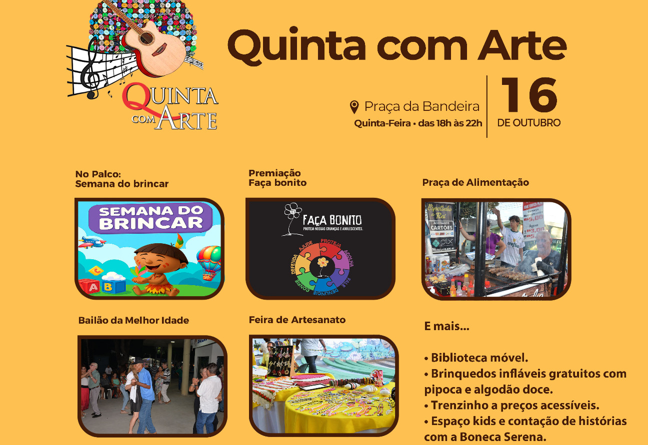 Quinta com Arte tem eventos especiais nesta semana