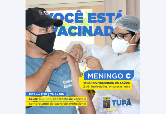 Trabalhadores dos ambientes de saúde devem receber vacina Meningo C