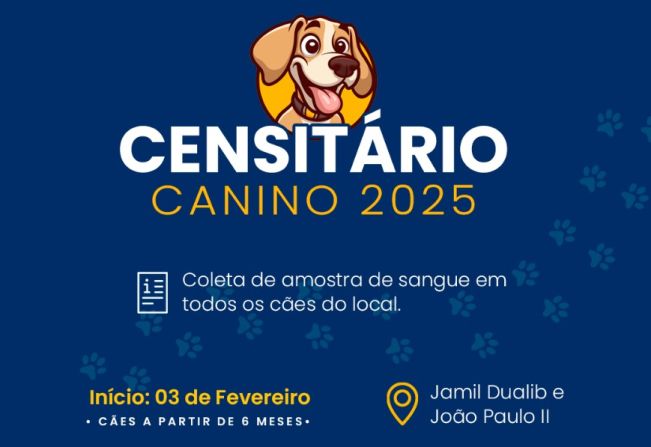 Censitário canino começa no dia 3, na zona leste