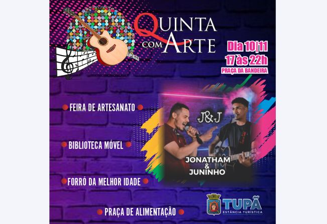 Dupla Jonatham & Juninho será atração do ‘Quinta com Arte’