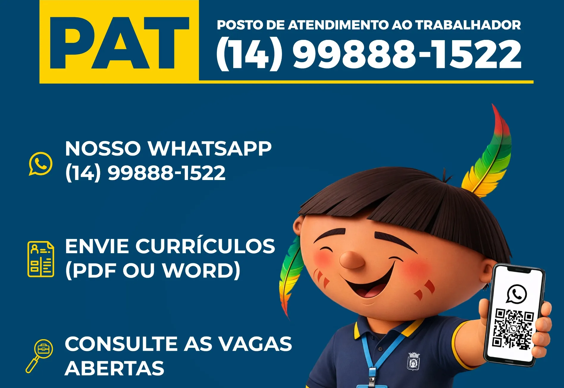 Serviços do PAT podem ser acessados através do whatsapp