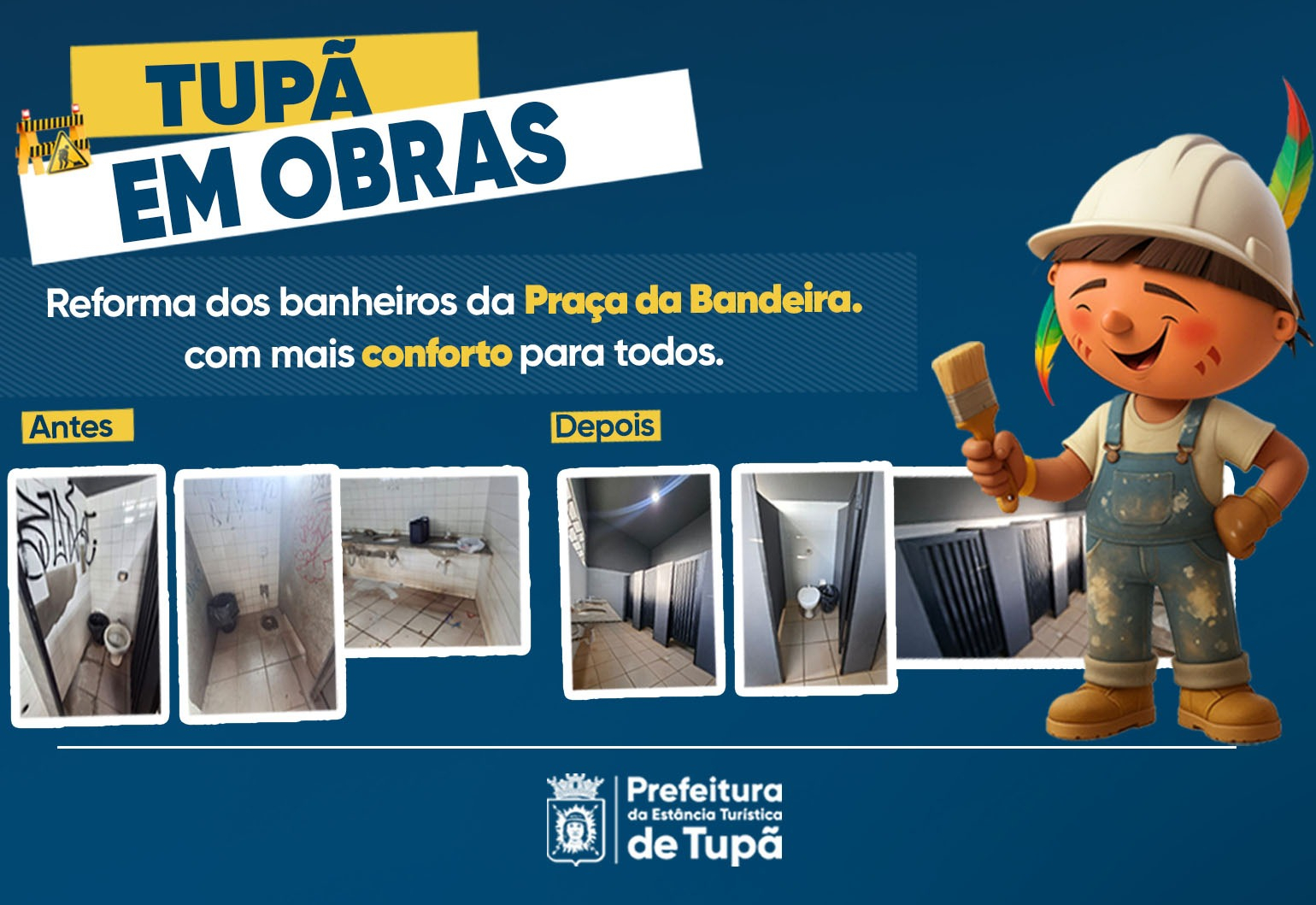 Banheiro público da Praça da Bandeira passa por reforma