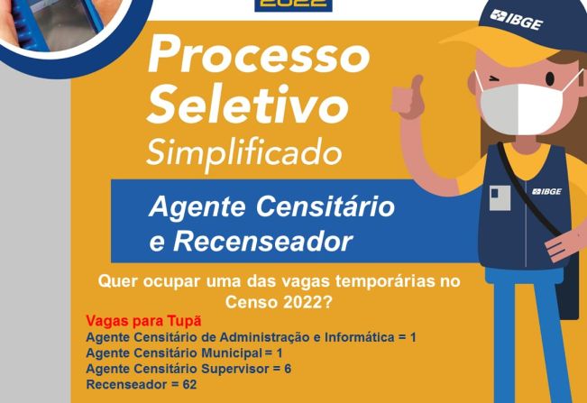 IBGE abre inscrições do processo seletivo para o Censo 2022