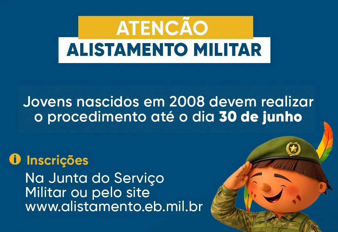 Junta do Serviço Militar reforça prazo para alistamento militar