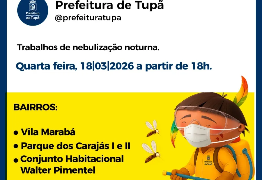 Prefeitura realiza nebulização noturna em novos bairros da cidade
