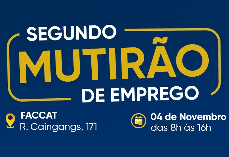 2º Mutirão de Emprego oferece vagas de diversas empresas