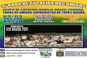 9ª Roda de Capoeira dos Amigos será realizada em 9 de março