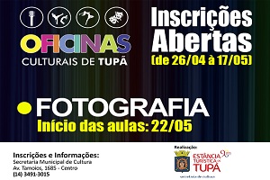 Oficina de Fotografia encerrará inscrições na próxima semana