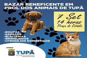 Bazar em prol dos animais abandonados acontece no dia 7