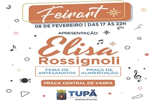 Elisa Rossignoli se apresentará no Feirart deste sábado