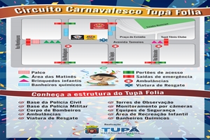 Circuito do Tupã Folia 2020 tem cerca de 5.500 m2 de área