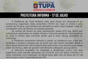 Tupã registra 9º caso de óbito por coronavírus (17/07)