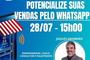 Sebrae SP realizará live “Potencialize suas vendas pelo whatsapp” no dia 28